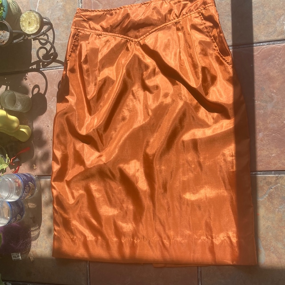 Might be silk unlined bronze skirt